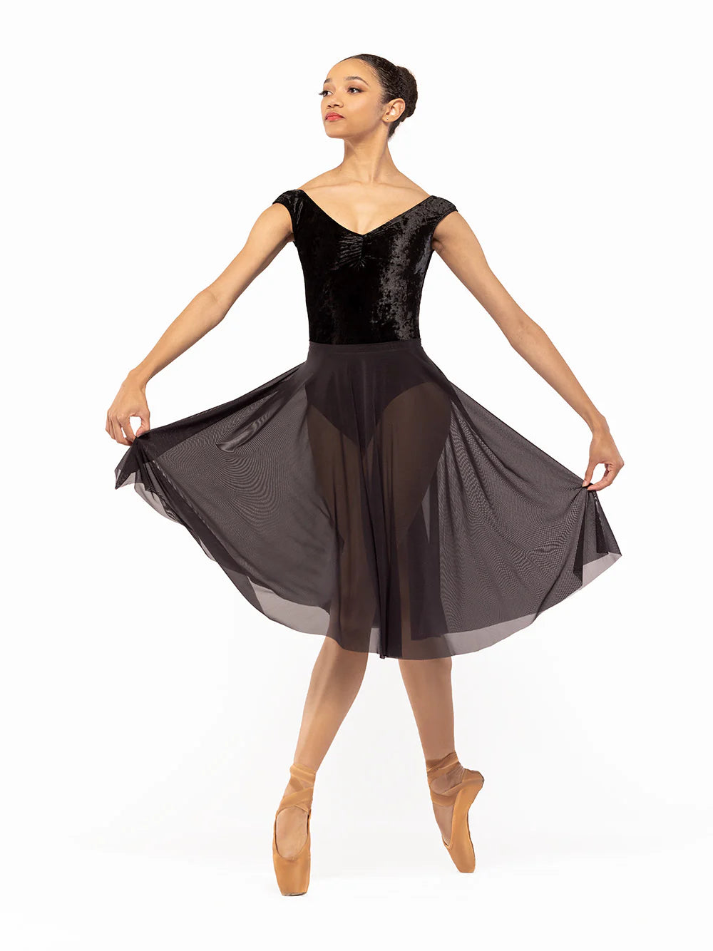 Eleve Circle Skirt Black Mesh RTW L / Black Eleve Circle Skirt Black Mesh RTW L / Black