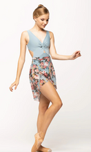 Load image into Gallery viewer, Elevé Mid High-Low Skirt Rhapsody Misty Blue Mesh

