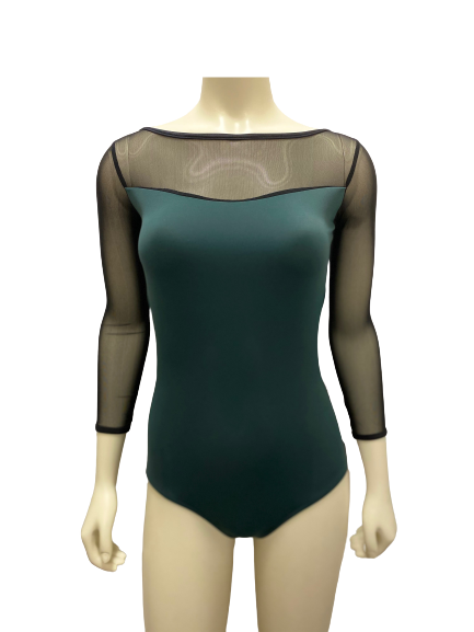 Yumiko Meagan Mesh Color Block Leotard